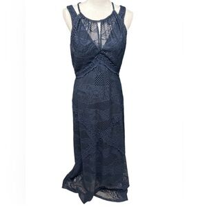 LONDONTIMES Woman’s Navy Lace Long Dress Size 12